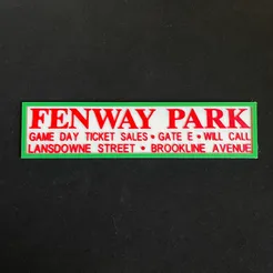 Pic1.webp Archivo STL Auténtico cartel de venta de entradas para el día del partido en Fenway Park impreso en 3D・Objeto imprimible en 3D para descargar