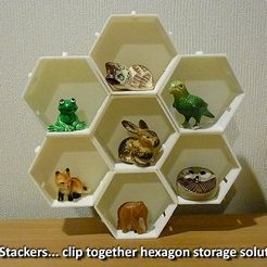 hexstackers_display_large.jpg Fichier STL gratuit Empileurs hexagonaux・Plan imprimable en 3D à télécharger
