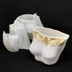3D-print-mold-cast-Female-Body-Flower-Pot-1.jpg STL file 3D print mold cast Female Body Flower Pot - BooB planter・3D print design to download, MegArt3D
