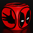DeathpoolD6V2_2.png DeathPool D6 Dice Modelo para impressão