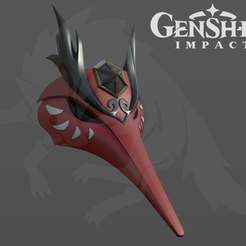 sara_01.png Genshin Impact 3D model Kujou Sara mask (accessory) for cosplay