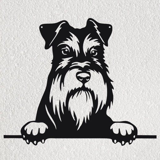 🐕 SCHNAUZER DOG WALL ART 2D DECORATION・ STL File for ・Cults