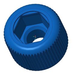 m16.jpg Archivo STL gratis Mango moleteado para tuerca / tornillo M16 H・Plan imprimible en 3D para descargar