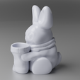 Rabbit_Rendered3.png Christmas rabbit with a pencil holder in the shape of christmas sock