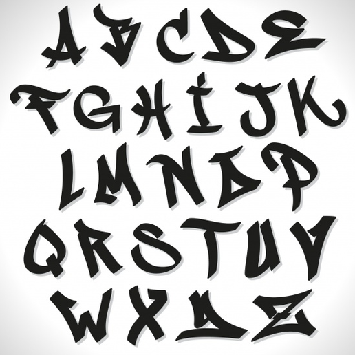 Download file graffiti alphabet • 3D printing object ・ Cults