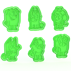 Screenshot_2.png 3D-Datei Bluey cartoon cookie cutter set of 6・Design für den 3D-Druck zum Herunterladen