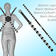 BW-Baton-promo.png Black Widow Electric Baton / Staff | LED Light-up Functionality | Available With Matching Plinth | By Collins Creations 3D