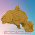 1.png Carp fish 3,3D MODEL STL FILE FOR CNC ROUTER LASER & 3D PRINTER