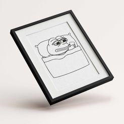pepe-sleep.jpg STL file Pepe Sleep - Picture Art・3D printable design to download