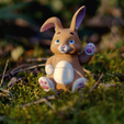 5.png STL-Datei Print-In-Place Cute Lucky Bunny・Vorlage für 3D-Druck zum herunterladen