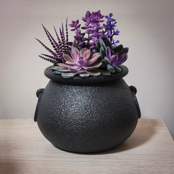 3d-printed-flower-pot-Maceta-impresion-3d.png Maceta Portalapices Caldero Bruja / Flower Pot Witches Cauldron
