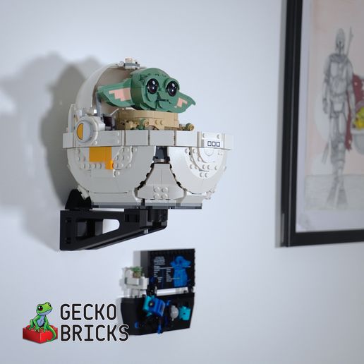 👶 Wall Mount for 75403 Grogu Hover Pram Baby Yoda Star Wars Gecko ...