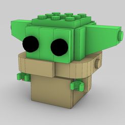 Lego-Baby-Yoda-Grogu.jpg Fichier STL Lego Star Wars Brick head Baby Yoda (Grogu) - Impression 3D STL File Digital Instant Download・Plan imprimable en 3D à télécharger