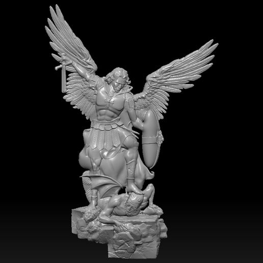 A12.jpg Archangel Michael Bas-Relief 1 3D print model