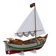 04.jpg Traditional Mediterranean Lateen Sail Coaster Cargo Boat 3D Printable Model