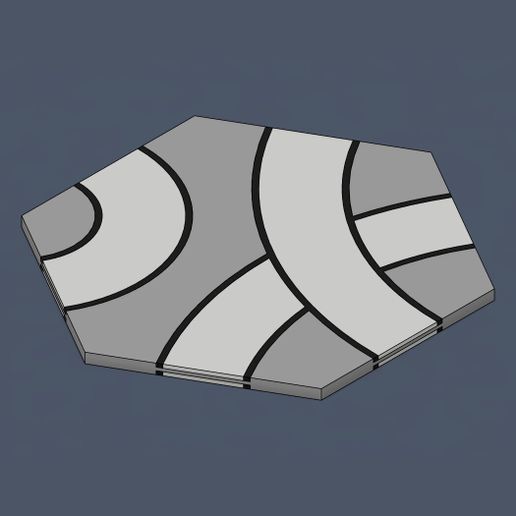Hexagonal Tile Puzzle - Single & Multicolor 3D model