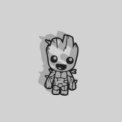 Baby-Groot.jpg STL file Baby Groot Decoration - Marvel - 2D Art・3D printable design to download