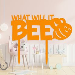 what-will-it-bee.jpg What Will It Bee Gender Reveal Cake Topper
