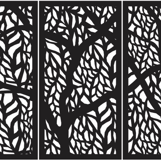 Download STL file 3 Frames Tree Wall Art Decor • 3D printable template ...