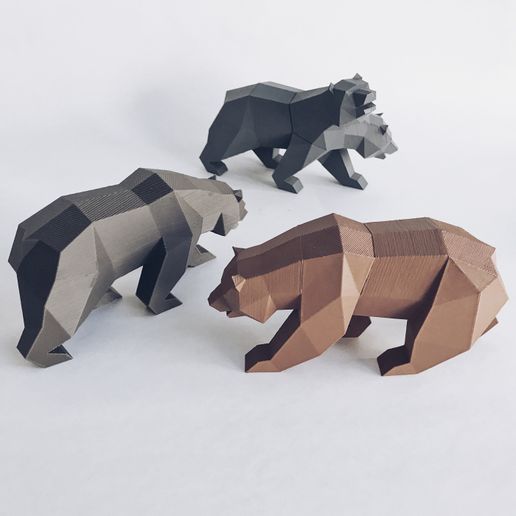 Low Poly California Grizzly and New California Republic 3D model