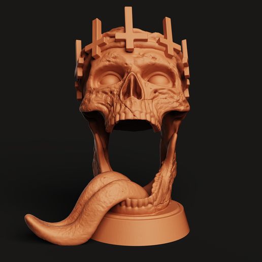 D13.19.jpg Crâne hérétique multicolore 3MF | Décoration gothique | Bambu Ready