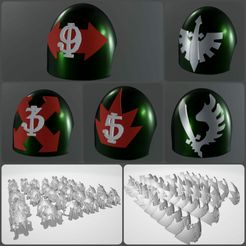 DA-collage.jpg STL file Dark Angels Shoulderpad Insignia and Squad Markings・3D printable model to download, moodyswing