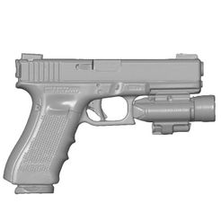 Glock17-BALDR-Pro_01.jpg PISTOLET GLOCK 17 9MM avec lumière/laser Olight BALDR Pro SCAN A TAILLE RÉELLE