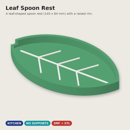 Leaf Spoon Rest - Stovetop Utensil Holder - Just 1 Euro