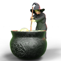 witch3.png STL file witch cauldron HALLOWEEN 3・3D printer design to download, gigi_toys