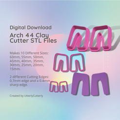 Cover-7.png 3D file Arch 44 Clay Cutter - Organic arc STL Digital File Download- 10 sizes and 2 Earring Cutter Versions, cookie cutter・3D printer model to download