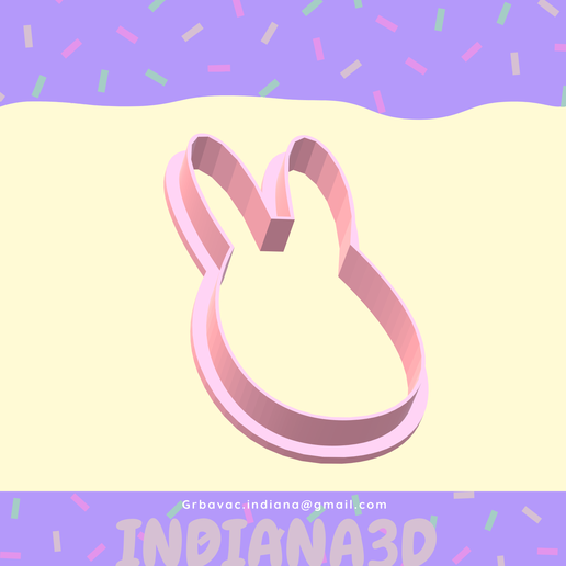 CUT EGG SILHOUETTE WITH BUNNY EARS 3D model