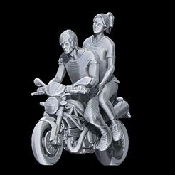 pareja-en-moto1.jpg STL-Datei Pärchen auf Motorrad・3D-Druckvorlage zum Herunterladen