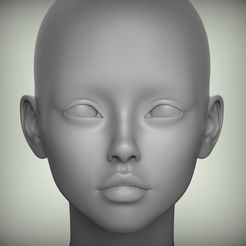 300.67.jpg 6 Cartoon Female Head 3D model Low-poly 3D model