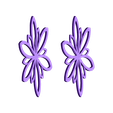 fleur transparente longue.stl flower earrings