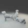 3.png Low polygon Boxer dog 3D print model  in three poses
