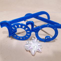 2020_00.jpg Free STL file 2020 happy new year party fun foldable glasses・3D printer design to download