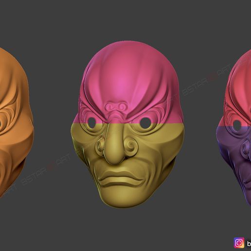 20.jpg Japanese Bugaku Mask - Devil Mask -Halloween Cosplay 3D print model