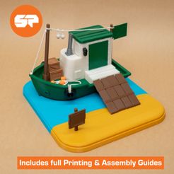 Cults_Cover.jpg STL file Animal Crossing Redd Treasure Trawler 3D Model - Amiibo Scale - 3d Printable Animal Crossing New Horizons Redd Boat・3D printable model to download