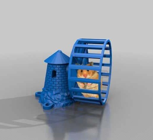 gold hamster wheel - windmill holland - 3D model önizlemesi