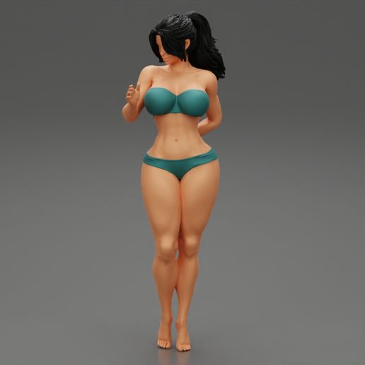 Girl-00.jpg 3D file Sexy Bikini Beach Girl 3D Print Model・Design to download and 3D print, 3DGeshaft