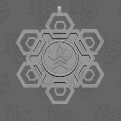 n7-renegade-ornament.jpg STL File only - Mass Effect (Renegade) Ornament