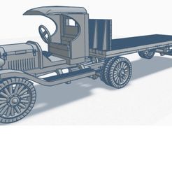 3D-Image.jpg Fichier STL Camion et remorque des années 1920 à l'échelle HO・Modèle à imprimer en 3D à télécharger, Minimise-Me