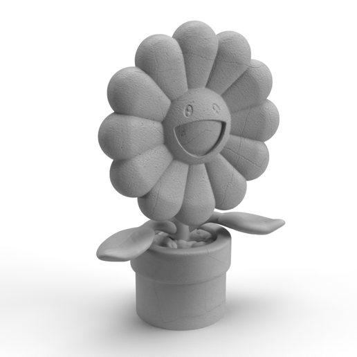 💐 Takashi Murakami Flower Face and Pot・ OBJ File for ・Cults