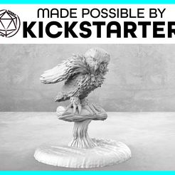Owl_Action_Ad_Graphic-01.jpg Бесплатный STL файл Сова - поза действия - настольная миниатюра・3D-печатная модель для скачивания