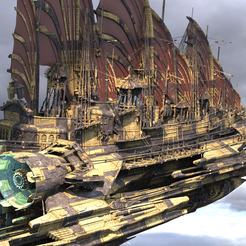 airship-add.3966.png Descargar archivo OBJ Nave Speeder Dragón Dorado • Objeto para impresión 3D, aramar