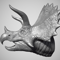 Triceratops-3.png Fichier STL Tête de tricératops・Modèle à télécharger et à imprimer en 3D
