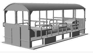 Double Wickham trolley with roof 1/55 scale 3D model