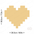 pixel_heart~8in-cm-inch-cookie.png Pixel Heart Cookie Cutter 8in / 20.3cm