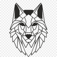 lobo2.png Animals Geometric 2d - 34 Models Wall