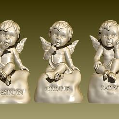 Cherubtogether1e.jpg STL file Cherubs - Hope, Love and Passion・3D print object to download
